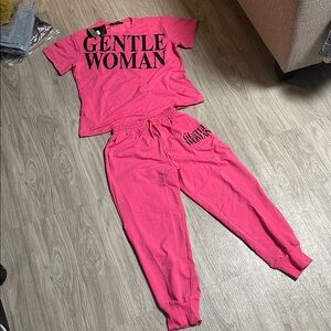 Pink Gentle Woman Tracksuit Set